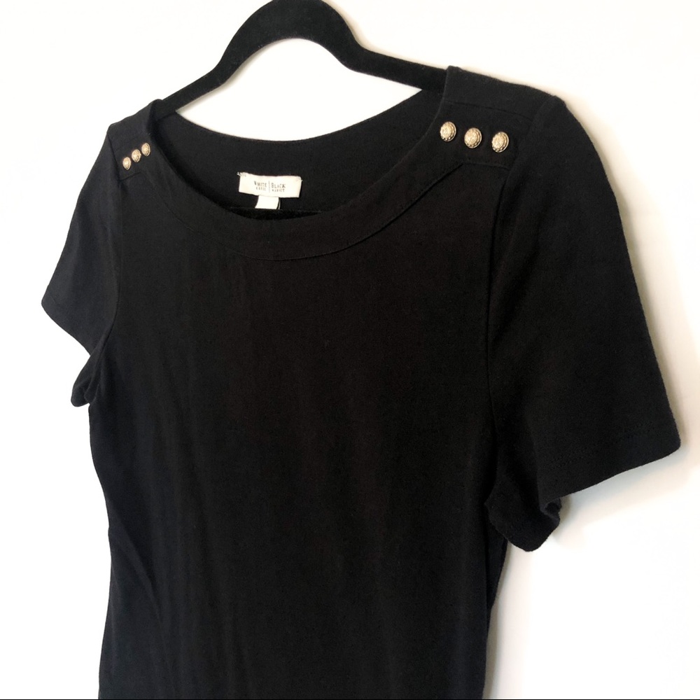 White House Black Market Black T-Shirt Size Small